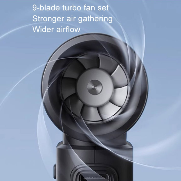 JisuLife Life9 High Speed Handheld Small Fan Mini Portable USB Rechargeable Desktop Cooling Electric Fan, Battery Capacity: 5000mAh(Gray)