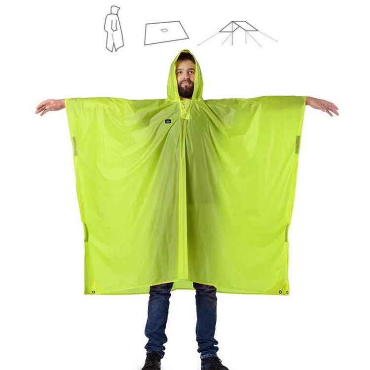 Naturehike 210T Plaid Outdoor Rain Poncho 3 In 1 Canopy Riding Travel Portable Backpacking Raincoat(Blue)