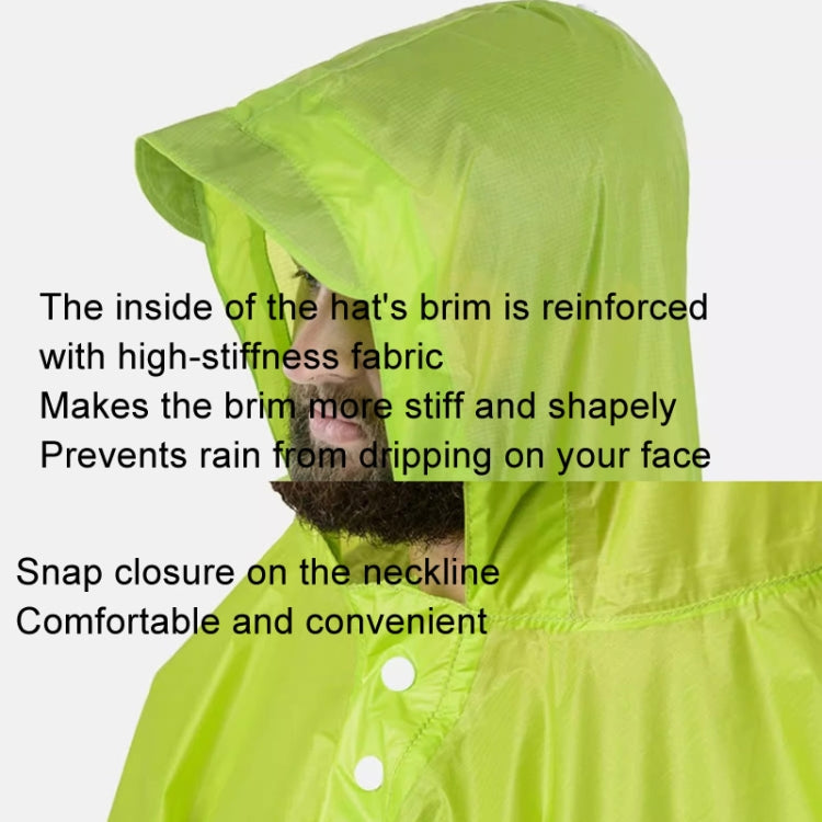 Naturehike 210T Plaid Outdoor Rain Poncho 3 In 1 Canopy Riding Travel Portable Backpacking Raincoat(Green)