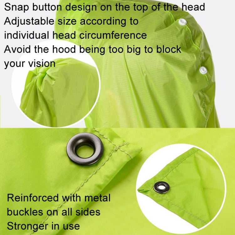 Naturehike 210T Plaid Outdoor Rain Poncho 3 In 1 Canopy Riding Travel Portable Backpacking Raincoat(Green)