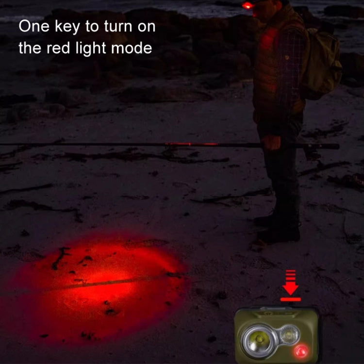 Naturehike IP68 Grade Waterproof Headlamp Outdoor Hiking Mountaineering Strong Light Headwear Lighting(Dark Green)