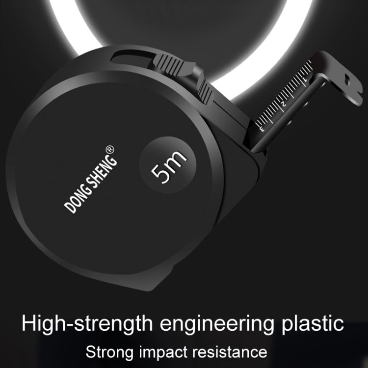 DONG GSHENG High Precision Home Use Steel Utility Scale Thickened Measuring Tape, Model: Black Shell White Frosted 5m x 25mm