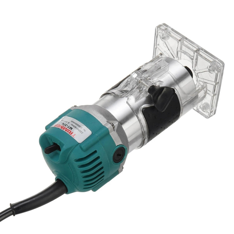 MOYI Aluminum Body Multifunctional Small Electric Woodworking Carving Slotting Trimming Machine, Specifications: 15 Milling Cutters US Plug