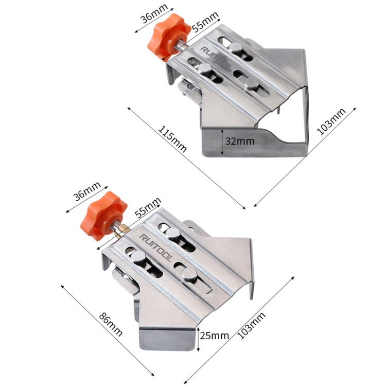 RUITOOL Woodworking Quick Splicing Positioner Stainless Steel Right Angle Fixing Clip, Model: Closed Type