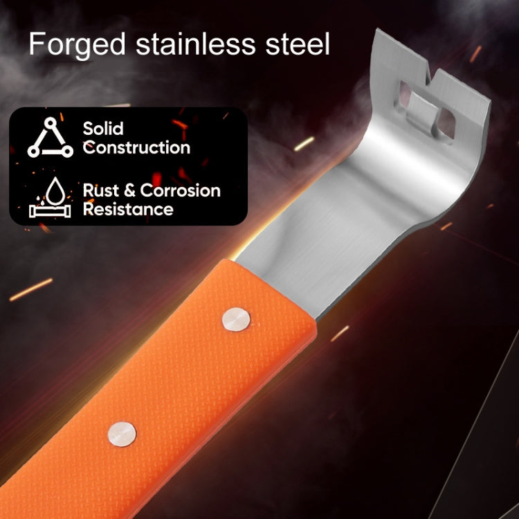 RUITOOL Stainless Steel Pry Bar Multi-Purpose Scraper Woodworking Decoration Non-Slip Nailer(Orange)