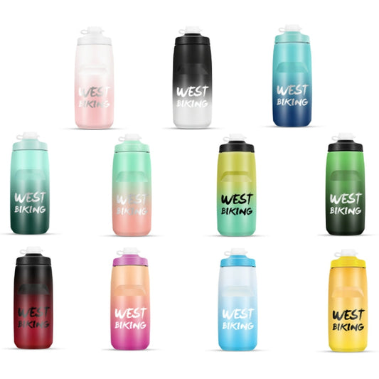 WEST BIKING 620ML Bicycle Water Bottle Portable Outdoor Cycling Water Cup, Color: Orange Purple Gradient