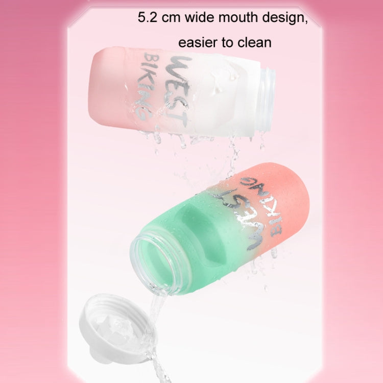 WEST BIKING 620ML Bicycle Water Bottle Portable Outdoor Cycling Water Cup, Color: Yellow Green Gradient