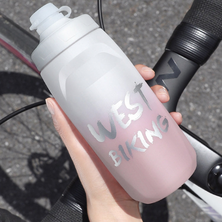 WEST BIKING 620ML Bicycle Water Bottle Portable Outdoor Cycling Water Cup, Color: Yellow Green Gradient