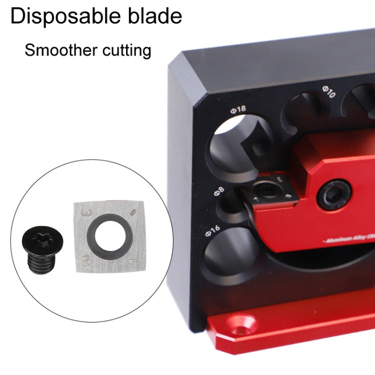 RUITOOL 8pcs / Set Adjustable 8-Hole Drill Rounders Woodworking DIY Tools, Color: Red And Black