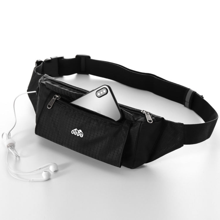 OUDU Outdoor Sports Waist Pack Male And Female Running Waterproof Cell Phone Bag(Black)