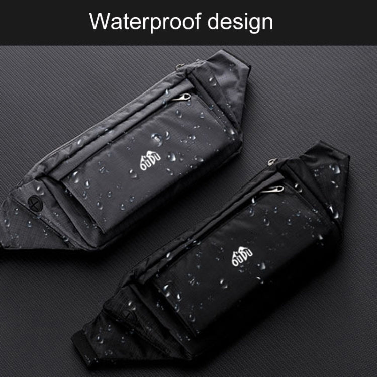 OUDU Outdoor Sports Waist Pack Male And Female Running Waterproof Cell Phone Bag(Black)