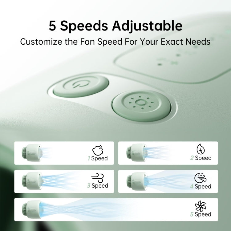 JisuLife Stroller Fan Life2 Stroller Octopus Fan High Speed Portable Desktop Clip Fan(Mint Green)