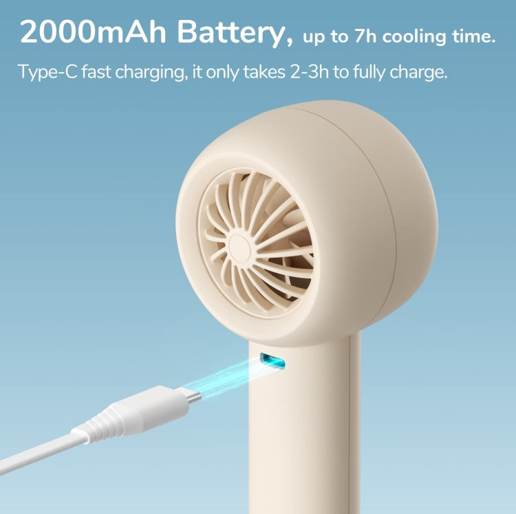 JisuLife FA42 Handheld Portable Small Rechargeable Turbo Fan, Color: Mint Green 2000mAh