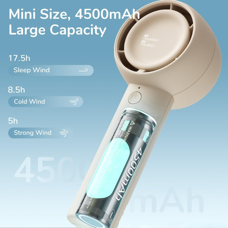 JisuLife FA42 Handheld Portable Small Rechargeable Turbo Fan, Color: Mint Green 4500mAh