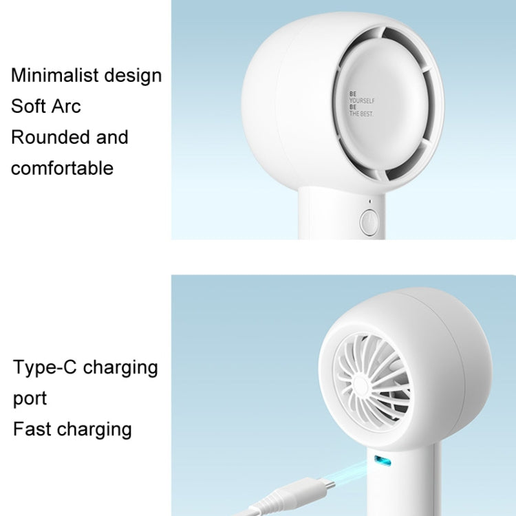 JisuLife FA42 Handheld Portable Small Rechargeable Turbo Fan, Color: White 4500mAh