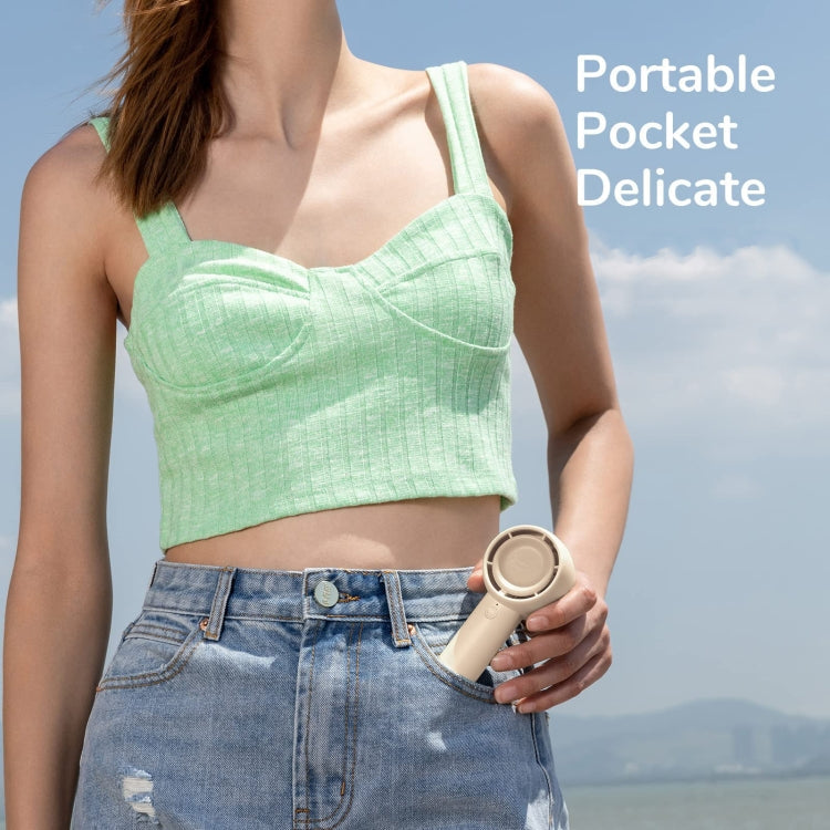 JisuLife FA42 Handheld Portable Small Rechargeable Turbo Fan, Color: Mint Green 4500mAh