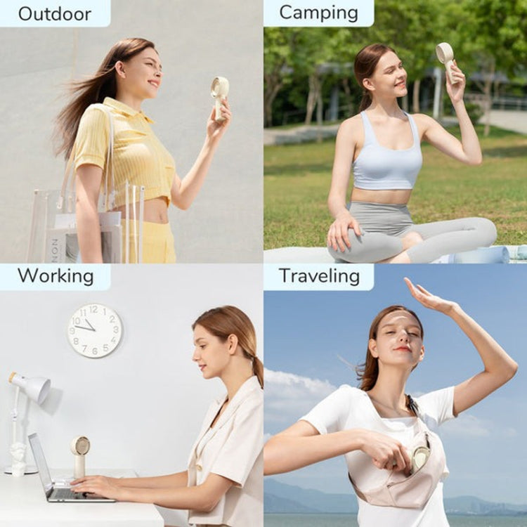 JisuLife FA42 Handheld Portable Small Rechargeable Turbo Fan, Color: White 4500mAh