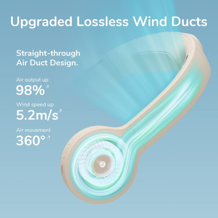 JisuLife FA31 USB Rechargeable Hanging Neck Mini Fan Bladeless Cooling Outdoor High Wind Power Electric Fan(Mint Green)