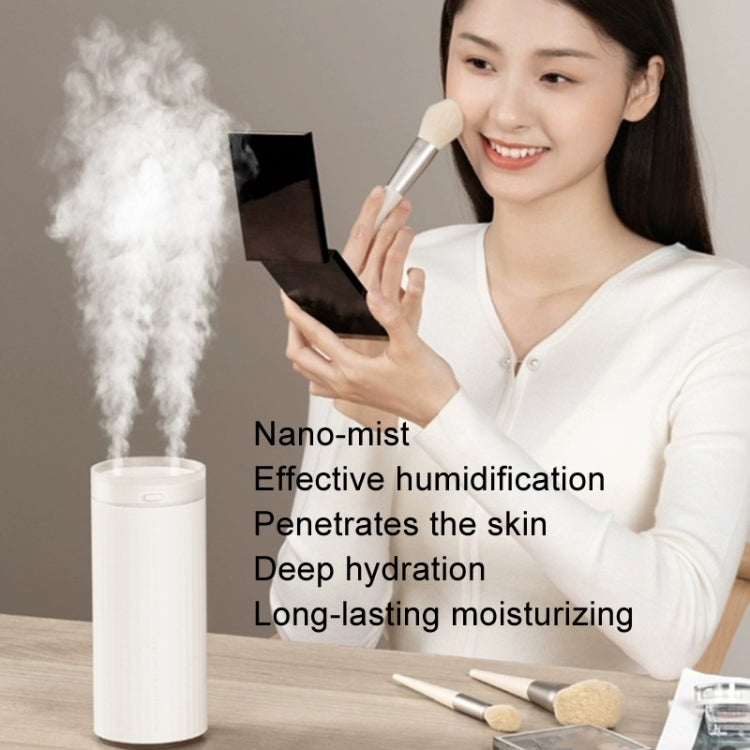 JisuLife HU16 Desktop Dual Mist Ports Humidifier, Color: Brown Plug-in