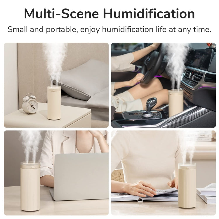 JisuLife HU16 Desktop Dual Mist Ports Humidifier, Color: Brown Plug-in