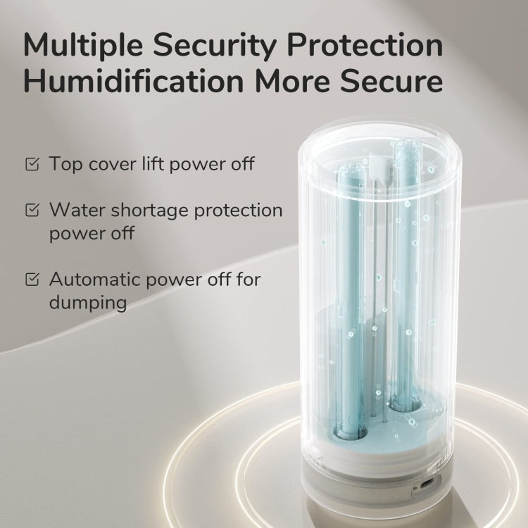 JisuLife HU16 Desktop Dual Mist Ports Humidifier, Color: Brown Plug-in