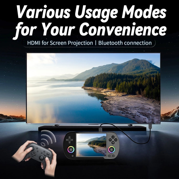 ANBERNIC RG40XXH WIFI Wireless Joystick Pocket Console HDMI Connection TV Online Sparring Game Console 128G(Gray)