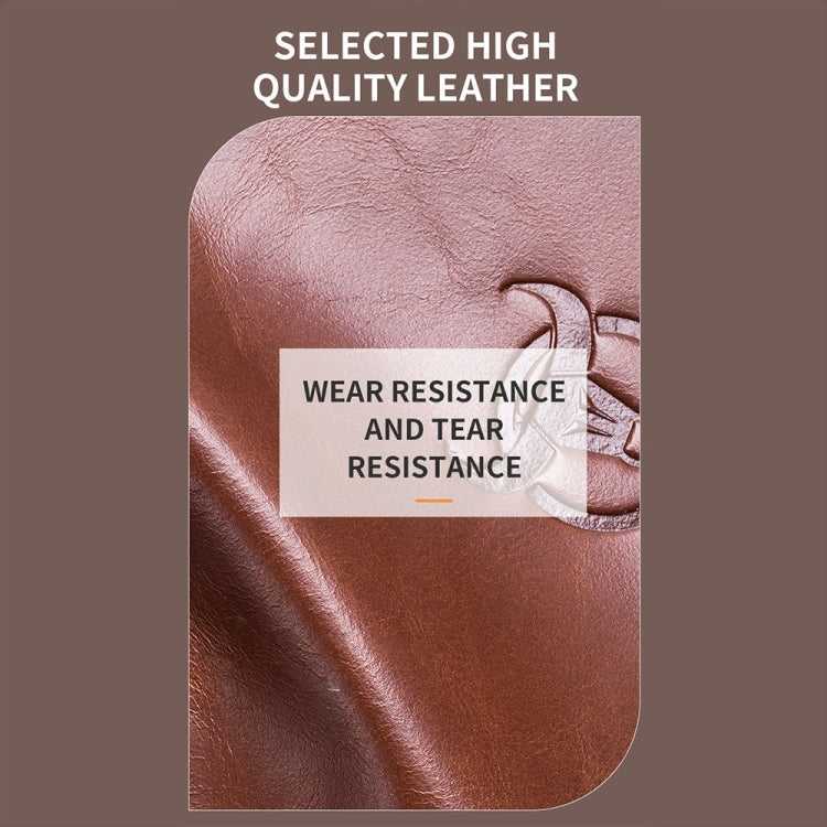 BULL CAPTAIN 232 RFID Anti-Theft Cowhide Men Zipper Wallet Vintage Business Card Holder(Yellow)