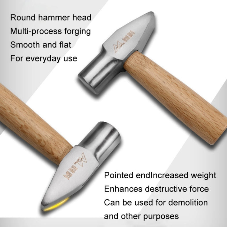 MYTEC Medium Silversmith Hammer Tool Short Handled Small Hammer Handmade Round Head Duckbill Hammer