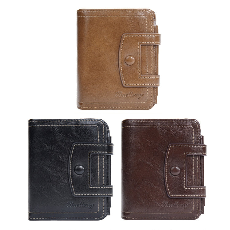 Baellerry D5112 RFID Anti-Theft Multi-Card Slot Buckle Tri-fold Zipper Short Wallet Coin Purse(Coffee)