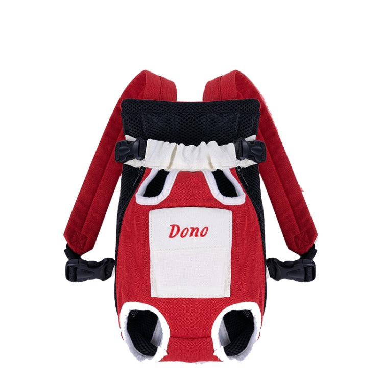 DONO Pet Four-legged Bag Outdoor Carrying Bag Breathable Backpack, Size: M(Red White)