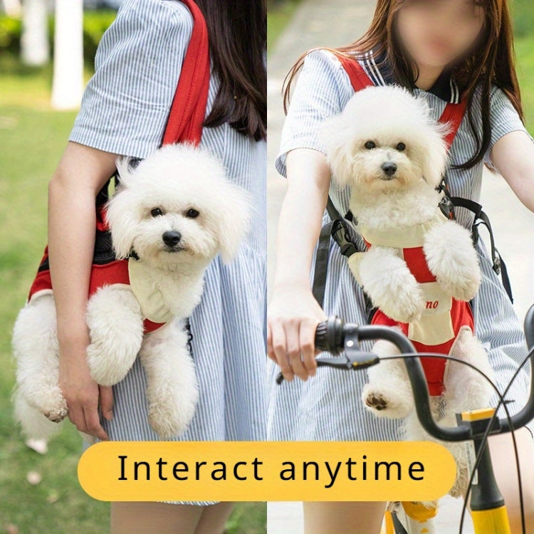 DONO Pet Four-legged Bag Outdoor Carrying Bag Breathable Backpack, Size: XXXL(Red White)