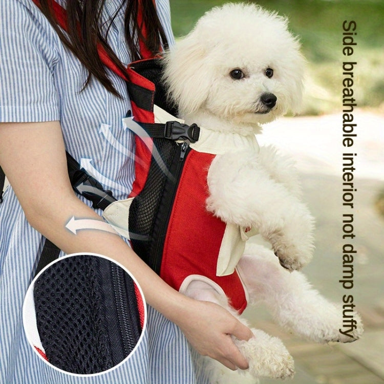 DONO Pet Four-legged Bag Outdoor Carrying Bag Breathable Backpack, Size: XXL(Blue Yellow)
