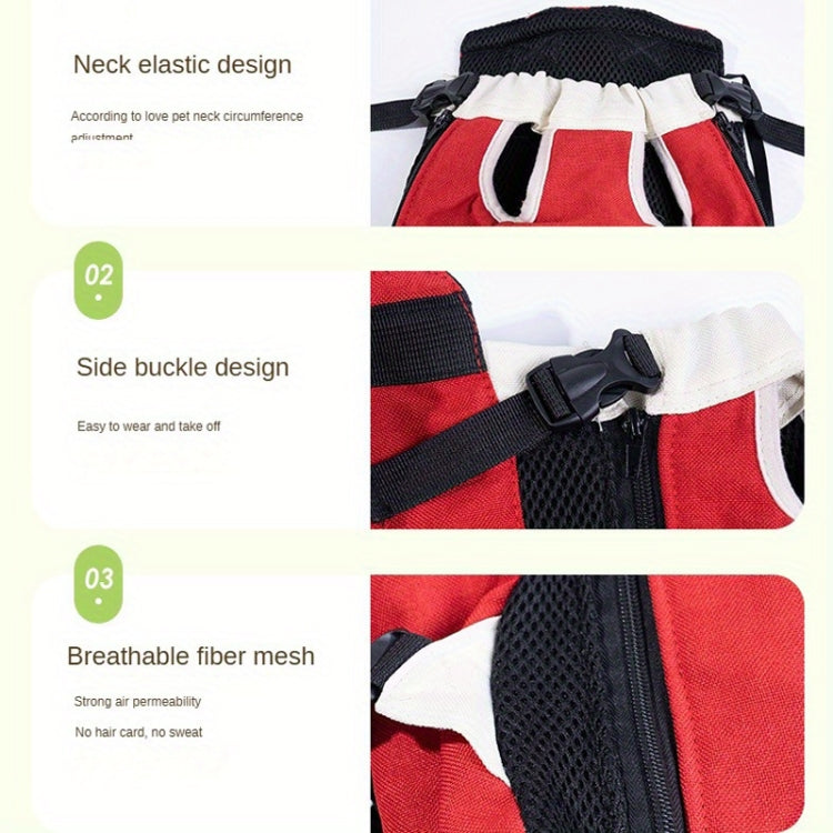 DONO Pet Four-legged Bag Outdoor Carrying Bag Breathable Backpack, Size: M(Yellow White)