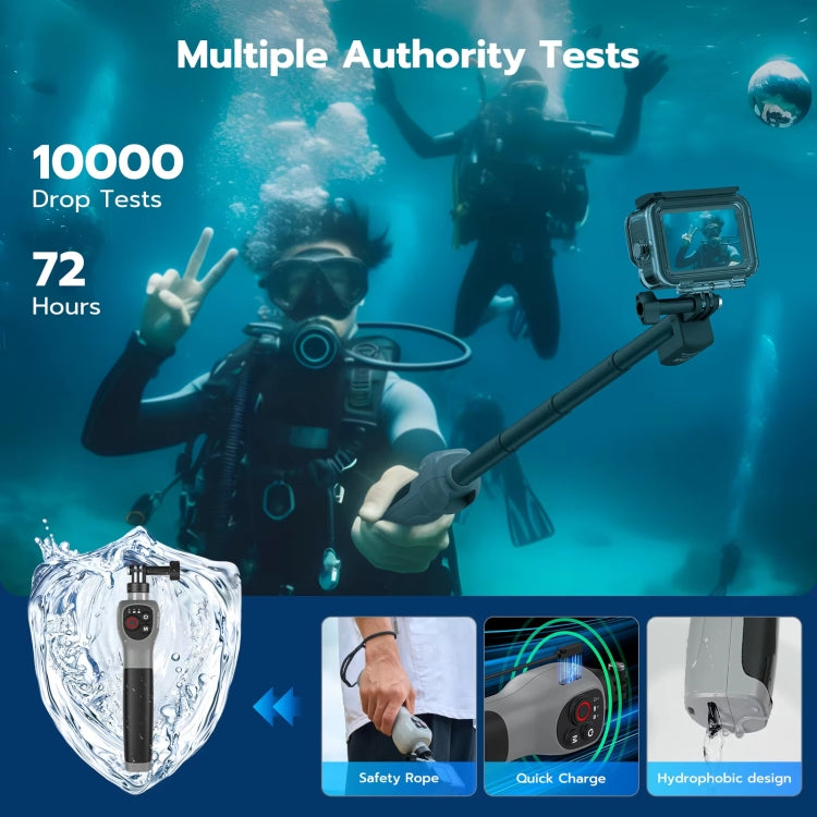 TELESIN 0.85m Underwater Selfie Stick Wireless Remote Control For GoPro HERO13 Black / HERO12 Black / HERO11 Black / HERO10 Black / HERO9 Black / HERO8 Black
