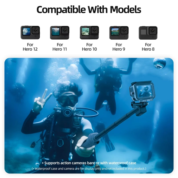 TELESIN 0.85m Underwater Selfie Stick Wireless Remote Control For GoPro HERO13 Black / HERO12 Black / HERO11 Black / HERO10 Black / HERO9 Black / HERO8 Black