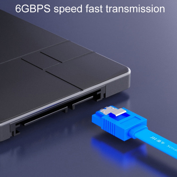 0.45m JINGHUA U510B High Speed SATA3.0 SSD Serial Cable(Blue Straight To Bend)