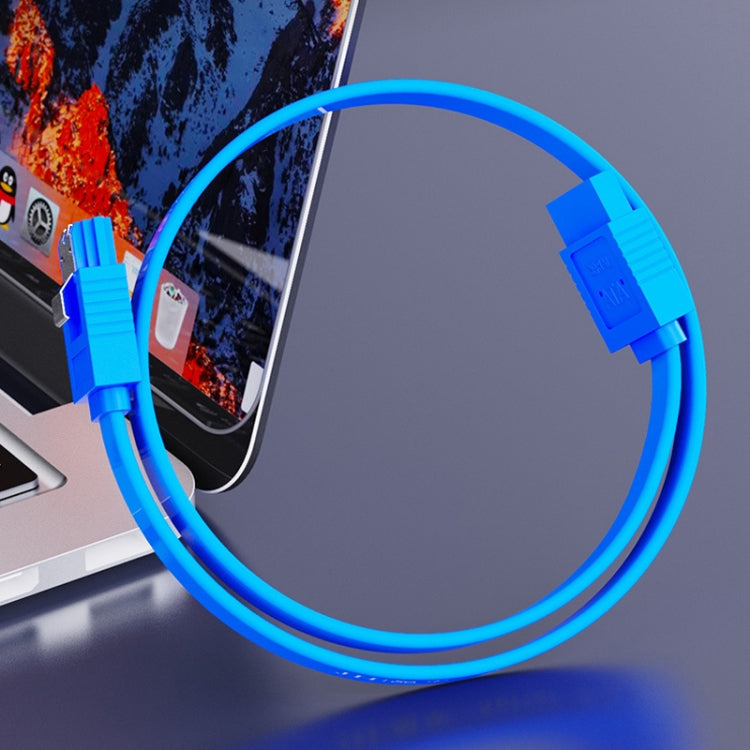 0.45m JINGHUA U510B High Speed SATA3.0 SSD Serial Cable(Blue Straight To Bend)