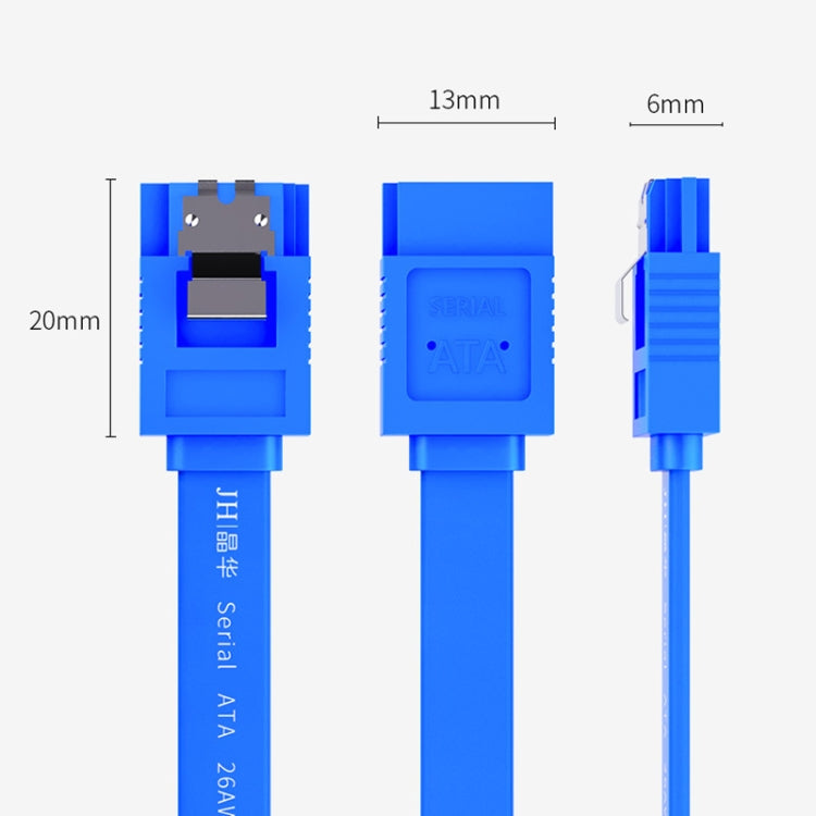 0.45m JINGHUA U510B High Speed SATA3.0 SSD Serial Cable(Blue Straight To Straight)