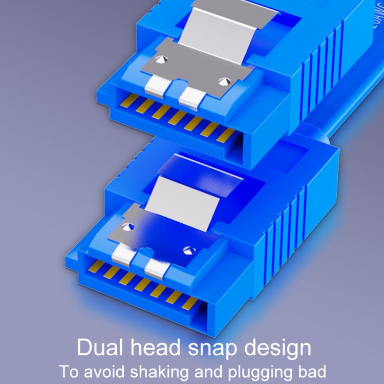 0.45m JINGHUA U510B High Speed SATA3.0 SSD Serial Cable(Blue Straight To Bend)