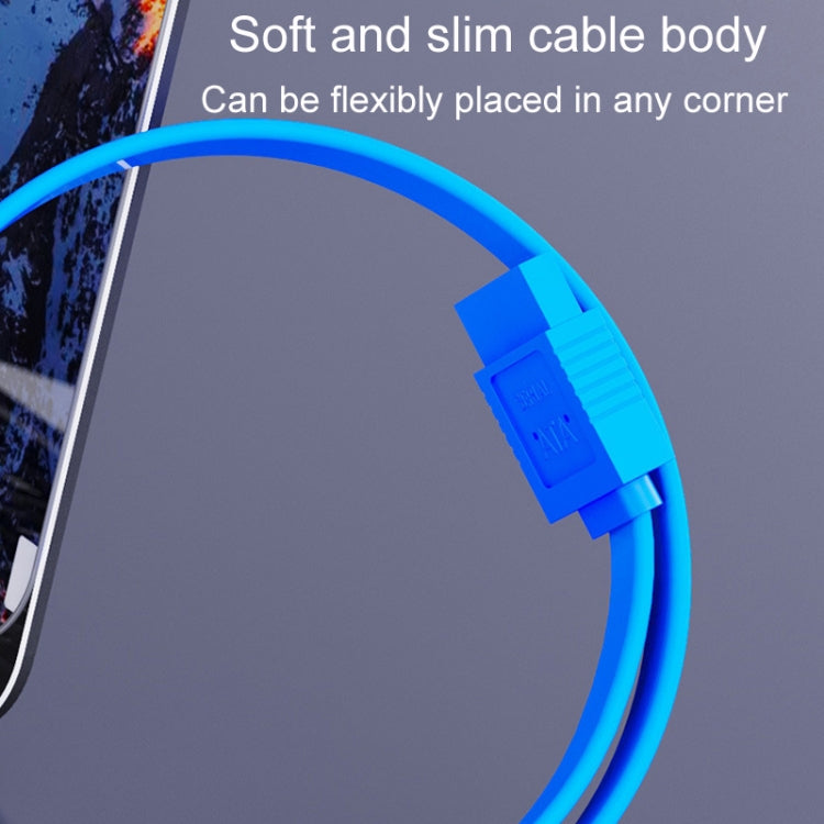 0.45m JINGHUA U510B High Speed SATA3.0 SSD Serial Cable(Blue Straight To Bend)