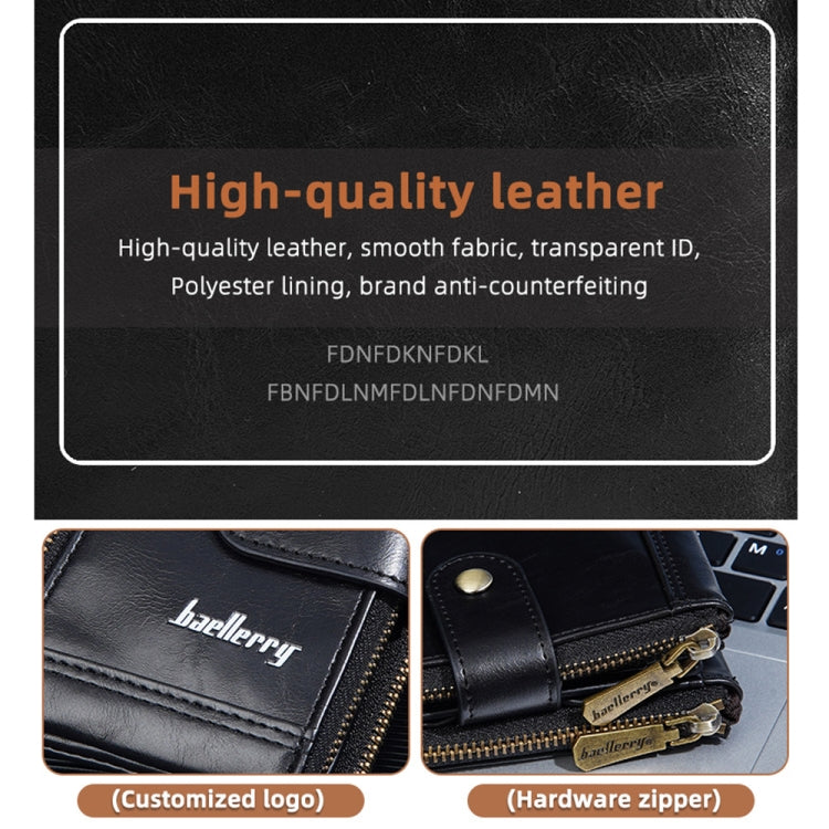 Baellerry D3261 Retro Multi-card Slot Double-zipper Short Wallet Coin Purse(Black)