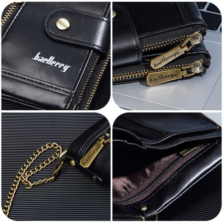Baellerry D3261 Retro Multi-card Slot Double-zipper Short Wallet Coin Purse(Coffee)