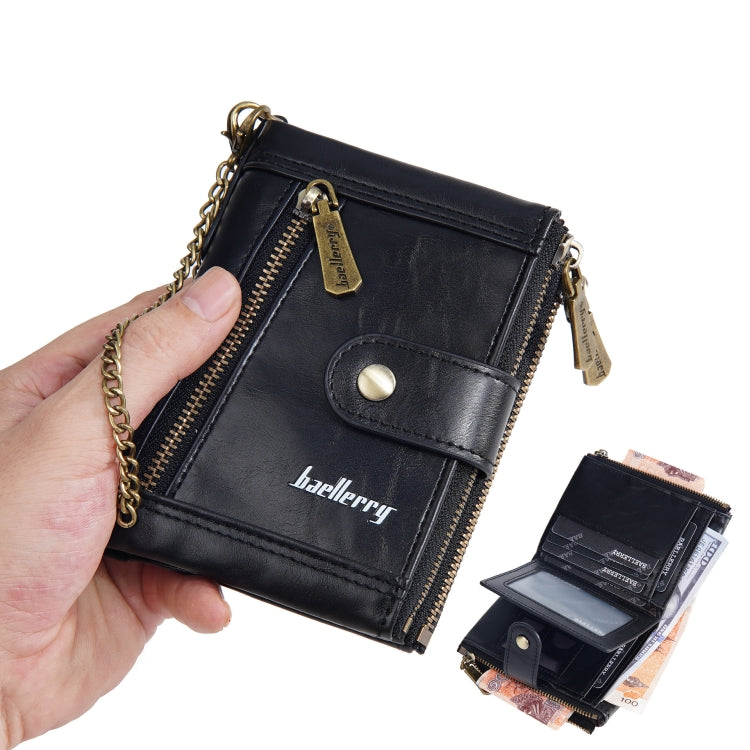 Baellerry D3261 Retro Multi-card Slot Double-zipper Short Wallet Coin Purse(Coffee)