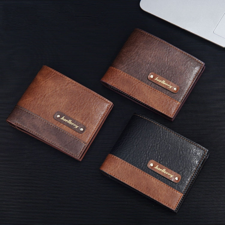 Baellerry DR112 RFID Anti-theft Splicing Horizontal Thin Zipper Wallet Card Holder(Black)