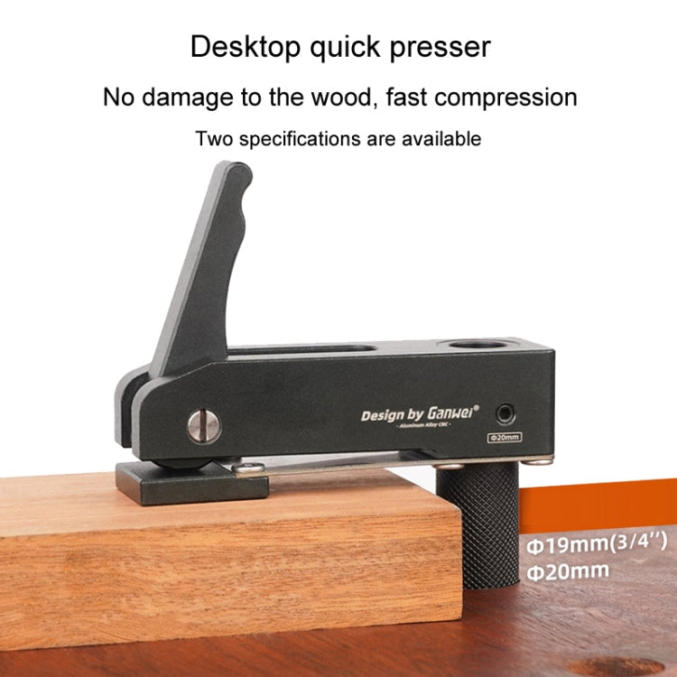 For 19mm Hole Ganwei Woodworking Desktop Quick Acting Hold Down Clamp Desktop Fast Fixed Clip(175mm Handle)