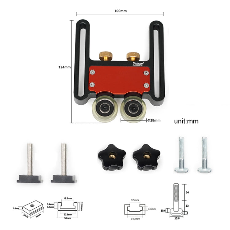 Ganwei MG0-000-0111 Table Saws Pressing Feeder Roller Guides Feather Loc Board Safety Pushing Auxiliary Tool