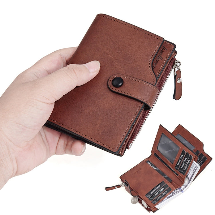 Baellerry D5113 RFID Anti-theft Tri-fold Zipper Short Wallet Coin Purse(Black)