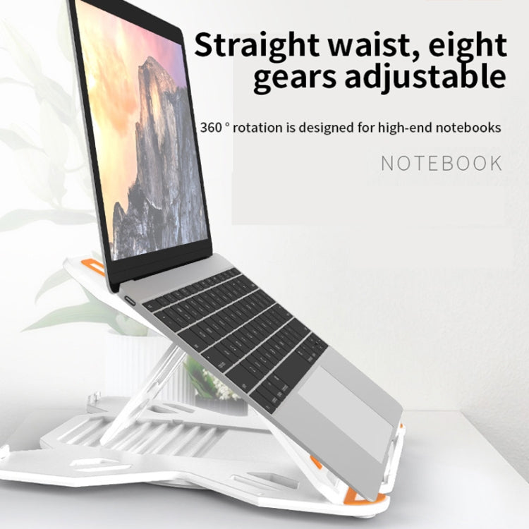 ICE COOREL E5 Laptop Folding And Lifting Cooling Bracket With Mobile Phone Holder White with Rotating