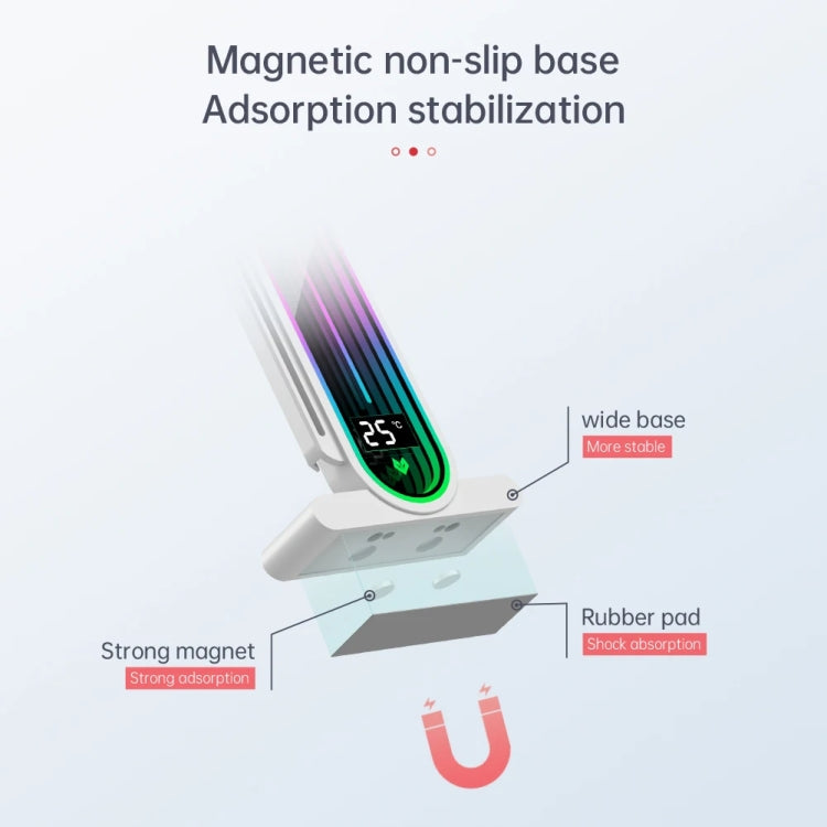 COOLMOON GH3 Computer ARGB Vertical Adjustable Lens Graphics Card Holder, Style: No Temperature Display Black