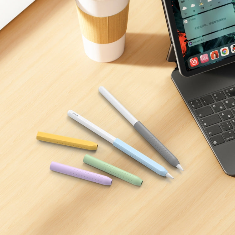 For Apple Pencil 1&2 AhaStyle PT182 Silicone Protective Grip Cover(Blue)